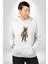 Spor Eşofman Takımı Sarı Kedi Insan Kadın Erkek Beyaz Kapüşonlu Sweatshirt Hoodie 1