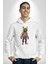 Spor Eşofman Takımı Sarı Kedi Insan Kadın Erkek Beyaz Kapüşonlu Sweatshirt Hoodie 2