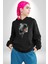 Kaket Polis Kedi Kadın Erkek Siyah Kapüşonlu Sweatshirt Hoodie 4