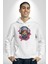 Maske Duman Corona Müzik Kulaklık Kadın Erkek Beyaz Kapüşonlu Sweatshirt Hoodie 3