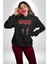 Sevgili Balon Aşk Salıncak Sevgililer Günü Kadın Erkek Siyah Kapüşonlu Sweatshirt Hoodie 3