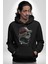 Pilot Çeketli Deri Şapkalı Cool Kedi Kadın Erkek Siyah Kapüşonlu Sweatshirt Hoodie 2