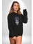 Falcı Meditasyon Yoga Dağın Üstünde Kadın Erkek Siyah Kapüşonlu Sweatshirt Hoodie 4