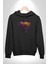 Yağlı Boya Elma Kadın Erkek Siyah Kapüşonlu Sweatshirt Hoodie 5