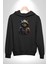 Hip hop gençlik kedi çeket kadın erkek siyah kapüşonlu sweatshirt hoodie 5