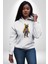 Spor Eşofman Takımı Sarı Kedi Insan Kadın Erkek Beyaz Kapüşonlu Sweatshirt Hoodie 4