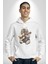 Kutup Ayısı Gitar Polar Çeket Kadın Erkek Beyaz Kapüşonlu Sweatshirt Hoodie 3