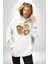 Susam Sokağı Edi Ile Büdü Kadın Erkek Beyaz Kapüşonlu Sweatshirt Hoodie 1