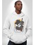 Gangster Panda Kadın Erkek Beyaz Kapüşonlu Sweatshirt Hoodie 2