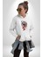 Beyaz ve Kırmızı Yılan Kadın Erkek Beyaz Kapüşonlu Sweatshirt Hoodie 4