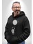 Astronot Ay Balon Kadın Erkek Siyah Kapüşonlu Sweatshirt Hoodie 3
