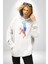 Smaç Basketbol Renkli Kadın Erkek Beyaz Kapüşonlu Sweatshirt Hoodie 1