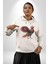 Anka Kuşu Ateş Kuşu Kadın Erkek Beyaz Kapüşonlu Sweatshirt Hoodie 4