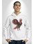 Anka Kuşu Ateş Kuşu Kadın Erkek Beyaz Kapüşonlu Sweatshirt Hoodie 5