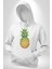 Ananas Meyve Kadın Erkek Beyaz Kapüşonlu Sweatshirt Hoodie 2