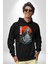 Tokyo Revengers Mikey Red Moon Kadın Erkek Siyah Kapüşonlu Sweatshirt Hoodie 4