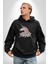 Unicorn Çiçek Kadın Erkek Siyah Kapüşonlu Sweatshirt Hoodie 4