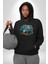 Beyaz Kurt Altın Maske Doğa Kadın Erkek Siyah Kapüşonlu Sweatshirt Hoodie 4