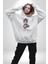 Süper Robot Kız Sulu Boya Kadın Erkek Beyaz Kapüşonlu Sweatshirt Hoodie 1