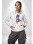 Süper Robot Kız Sulu Boya Kadın Erkek Beyaz Kapüşonlu Sweatshirt Hoodie 2
