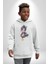 Süper Robot Kız Sulu Boya Kadın Erkek Beyaz Kapüşonlu Sweatshirt Hoodie 3