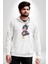 Süper Robot Kız Sulu Boya Kadın Erkek Beyaz Kapüşonlu Sweatshirt Hoodie 5