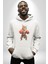 Boks Yapan Kedi Kadın Erkek Beyaz Kapüşonlu Sweatshirt Hoodie 4