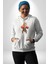 Boks Yapan Kedi Kadın Erkek Beyaz Kapüşonlu Sweatshirt Hoodie 5
