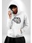 Ay Yıldız Dudak Bulut Dövme Kadın Erkek Beyaz Kapüşonlu Sweatshirt Hoodie 3