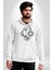 Ay Güneş Astroloji Aşk Estetik Kadın Erkek Beyaz Kapüşonlu Sweatshirt Hoodie 3