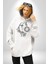 Ay Güneş Astroloji Aşk Estetik Kadın Erkek Beyaz Kapüşonlu Sweatshirt Hoodie 4