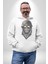 Asker Goril Komutan Kadın Erkek Beyaz Kapüşonlu Sweatshirt Hoodie 3