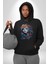 Kızlar Modası Dövme Çiçek Kadın Erkek Siyah Kapüşonlu Sweatshirt Hoodie 3