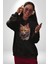 Hayvan Kedi Sanat Potre Kadın Erkek Siyah Kapüşonlu Sweatshirt Hoodie 1