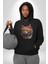Hayvan Kedi Sanat Potre Kadın Erkek Siyah Kapüşonlu Sweatshirt Hoodie 3