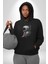 Astronot Kafası Kadın Erkek Siyah Kapüşonlu Sweatshirt Hoodie 4