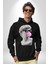 Gözlüklü David'in Kafasının Alçı Heykeli Kadın Erkek Siyah Kapüşonlu Sweatshirt Hoodie 2