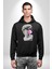Gözlüklü David'in Kafasının Alçı Heykeli Kadın Erkek Siyah Kapüşonlu Sweatshirt Hoodie 3
