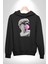 Gözlüklü David'in Kafasının Alçı Heykeli Kadın Erkek Siyah Kapüşonlu Sweatshirt Hoodie 4