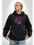 Kelebekler Kanser Günü ve Kadınlar Günü Kadın Erkek Siyah Kapüşonlu Sweatshirt Hoodie 3