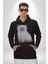 Beyaz Yavru Kedi Kadın Erkek Siyah Kapüşonlu Sweatshirt Hoodie 4