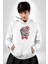 Kırmızı Gözlük Papyon Dinazor Kadın Erkek Beyaz Kapüşonlu Sweatshirt Hoodie 2