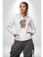 Kırmızı Gözlük Papyon Dinazor Kadın Erkek Beyaz Kapüşonlu Sweatshirt Hoodie 3