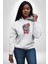 Kırmızı Gözlük Papyon Dinazor Kadın Erkek Beyaz Kapüşonlu Sweatshirt Hoodie 5