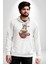 Kedi ve Köpek Sonsuzadek Arkadaşız Kadın Erkek Beyaz Kapüşonlu Sweatshirt Hoodie 1