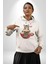 Kedi ve Köpek Sonsuzadek Arkadaşız Kadın Erkek Beyaz Kapüşonlu Sweatshirt Hoodie 2