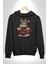 Kedi ve Köpek Sonsuzadek Arkadaşız Kadın Erkek Siyah Kapüşonlu Sweatshirt Hoodie 5