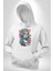 Kulaklık Müzik Dinleyen Kız Kadın Erkek Beyaz Kapüşonlu Sweatshirt Hoodie 1