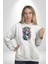 Kulaklık Müzik Dinleyen Kız Kadın Erkek Beyaz Kapüşonlu Sweatshirt Hoodie 3