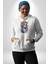 Kulaklık Müzik Dinleyen Kız Kadın Erkek Beyaz Kapüşonlu Sweatshirt Hoodie 4